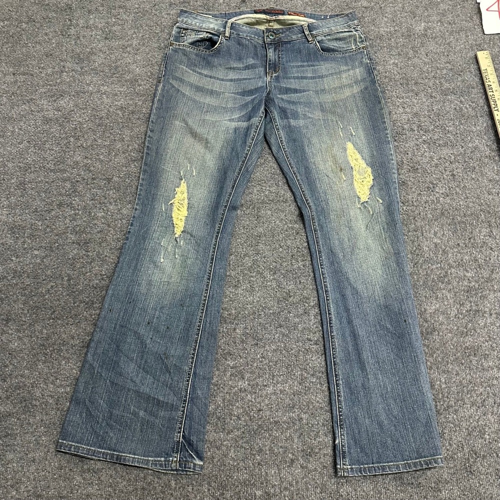 Chip and Pepper Jeans Womens Size 15 Blue Laguna Beach Flare Distressed Denim